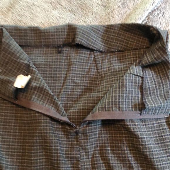 Grey and navy plaid pencil skirt size 3 vintage - Picture 3 of 8
